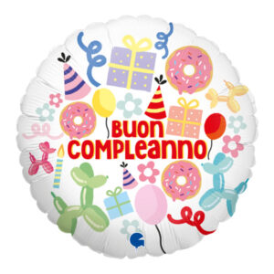 ⚪ round buon compleanno candy