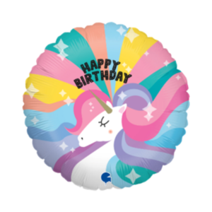🟠 round happy birthday unicorno – mini shape
