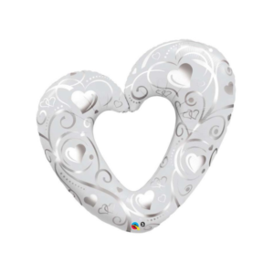 🟠 cuore aperto bianco argento – mini shape