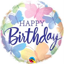 ⚪ round happy birthday farfalle
