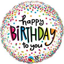 ⚪ round happy birthday to you coriandoli