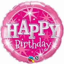 🔵 round happy birthday stelle rosa MAXY
