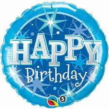 🔵 round happy birthday stelle azzurro MAXY