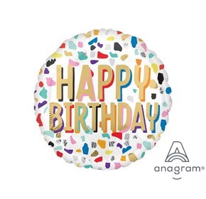 ⚪ round happy birthday coriandoli