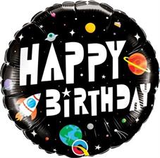 ⚪ round happy birthday spazio