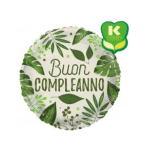 ⚪ round buon compleanno foglie