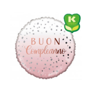 ⚪ round buon compleanno rosa