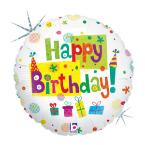 ⚪ round happy birthday party