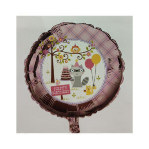 ⚪ round happy birthday animali bosco