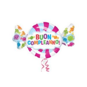 🔵 round buon compleanno caramella