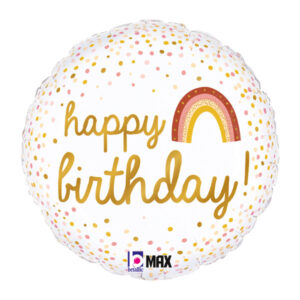 ⚪ round happy birthday arcobaleno