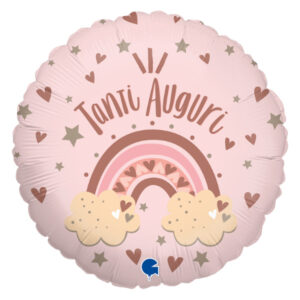 ⚪ round tanti auguri arcobaleno