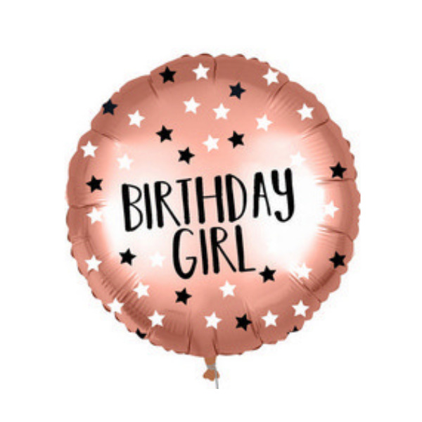 ⚪ round birthday girl stelle rosa gold