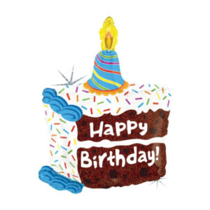 🟡 fetta di torta happy birthday
