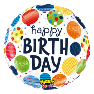 ⚪ round happy birthday palloncini