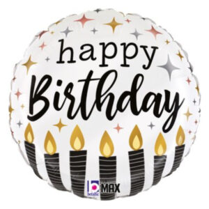 ⚪ round happy birthday candele