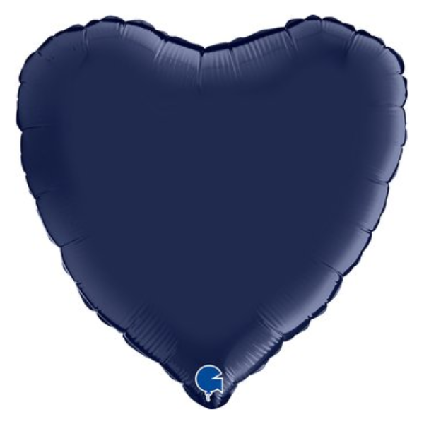 ⚪ cuore blu navy satin