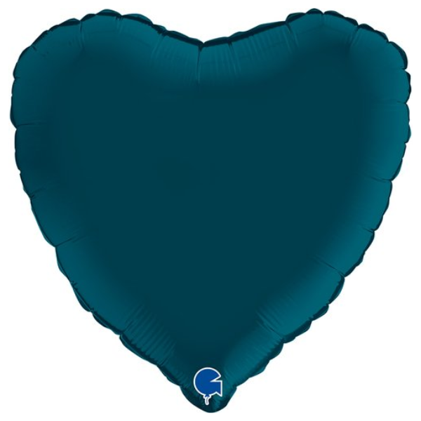 ⚪ cuore blu petrolio satin