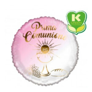 ⚪ round prima comunione rosa