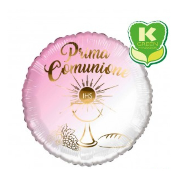 ⚪ round prima comunione rosa