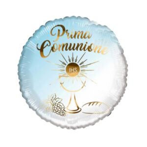 ⚪ round prima comunione azzurro