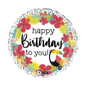 ⚪ round happy birthday tucano