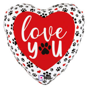 ⚪ cuore con scritta love you ed impronta