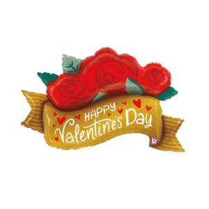 🔵 rose con scritta happy valentine's day
