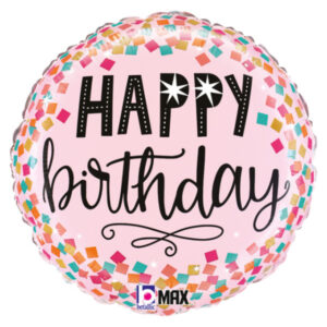 ⚪ round happy birthday coriandoli