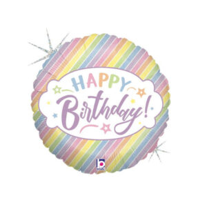 🟠 round happy birthday arcobaleno - mini shape