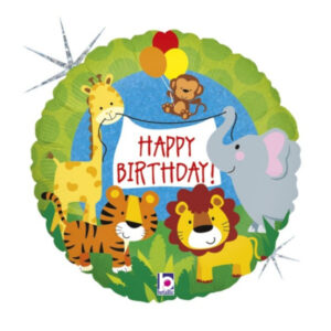 🟠 round happy birthday animali - mini shape