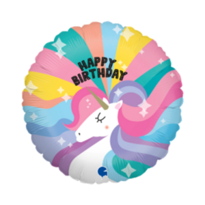 🟠 round happy birthday unicorno - mini shape