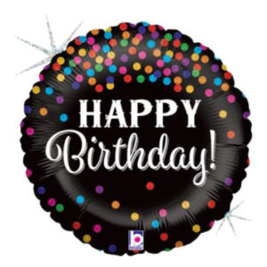 🟠 round happy birthday pois - mini shape