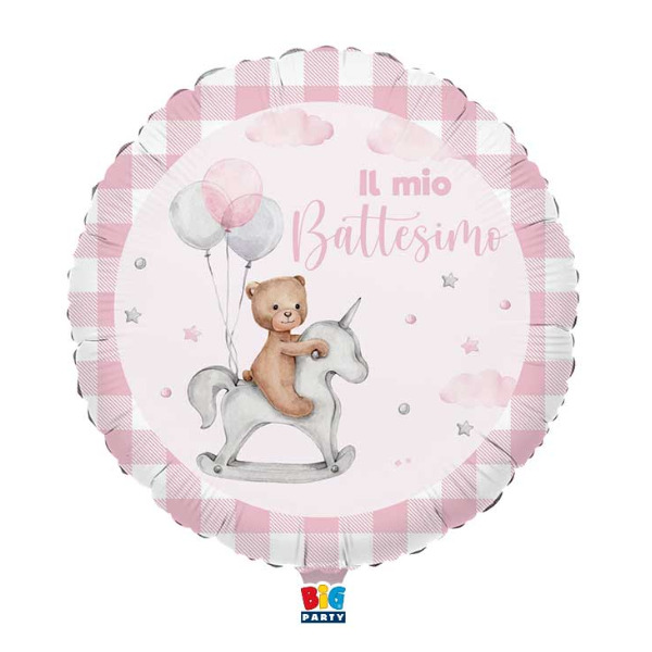 ⚪ round il mio battesimo rosa