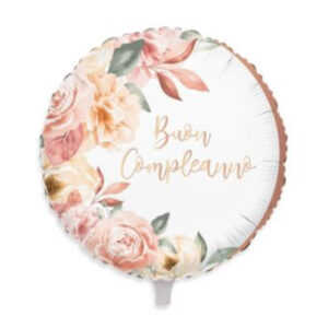 ⚪ round buon compleanno rose