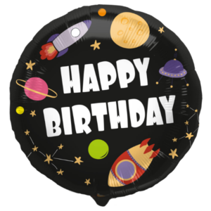 ⚪ round happy birthday spazio