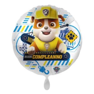 ⚪ round buon compleanno paw patrol - rubber