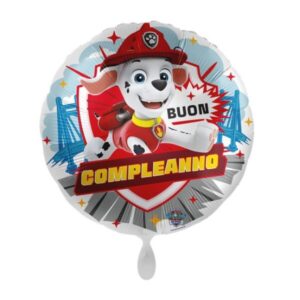 ⚪ round buon compleanno paw patrol - marshall