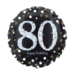 ⚪ round happy birthday coriandoli 80