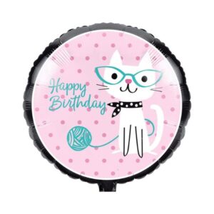 ⚪ round happy birthday gatto