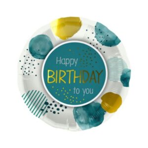 ⚪ round happy birthday verde oro