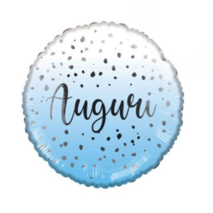 ⚪ round auguri coriandoli celeste