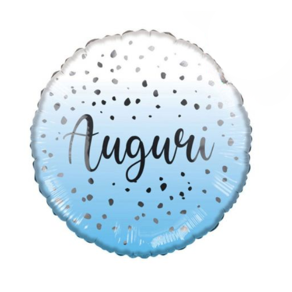 ⚪ round auguri coriandoli celeste