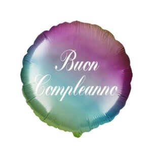 ⚪ round buon compleanno multicolore
