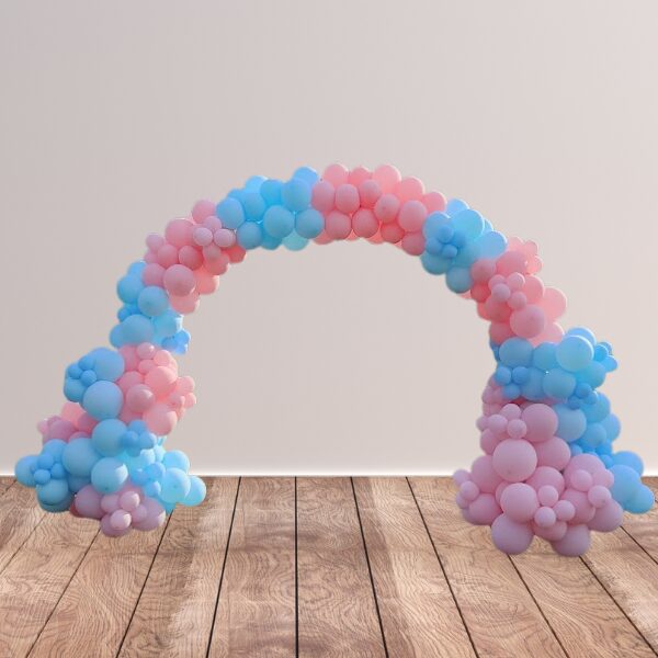 Arco di palloncini con struttura gender reveal