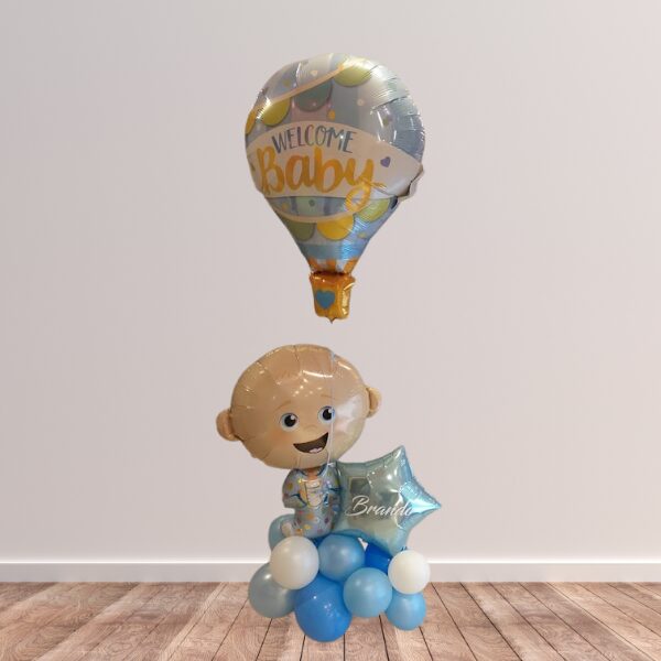 Composizone con bimbo, mongolfiera e stella