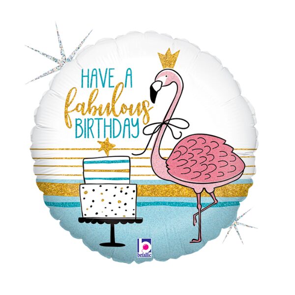 ⚪ round have a fabulous birthday - fenicottero