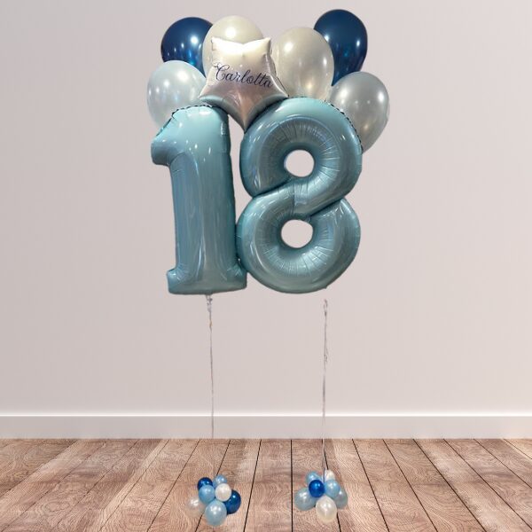 Composizione diciottesimo azzurro, blu e bianco