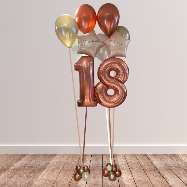 Composizione diciottesimo volante due festeggiate