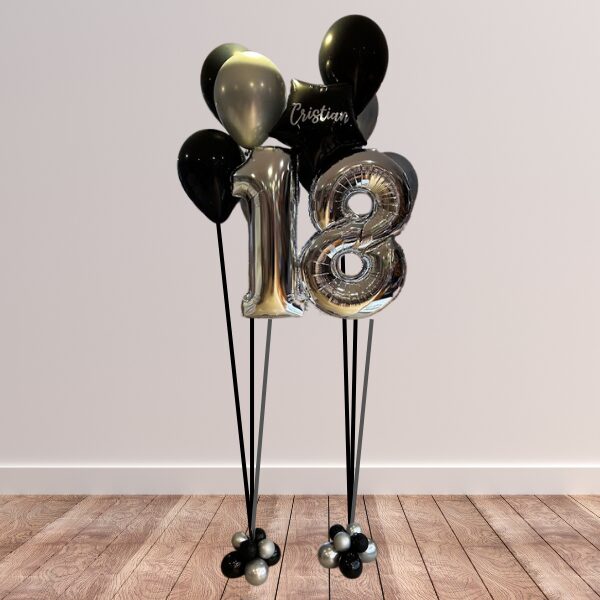 Composizione diciottesimo volante nero e argento